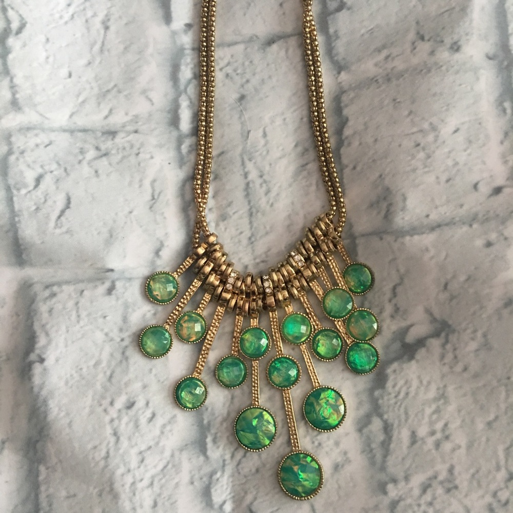 Gold and green necklace